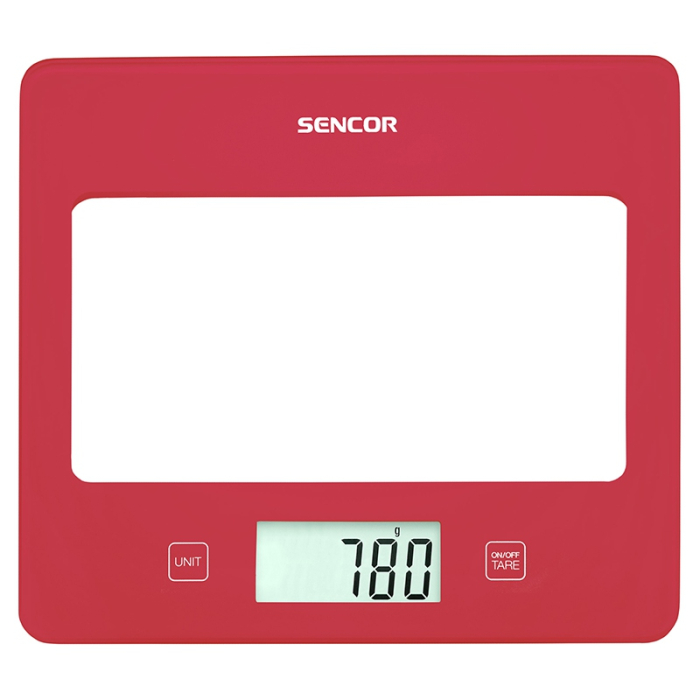 CANTAR BUCATARIE STICLA SECURIZATA ROSU SENCOR [3]