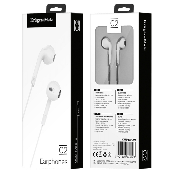 CASTI IN-EAR CU MICROFON KRUGER&MATZ [4]