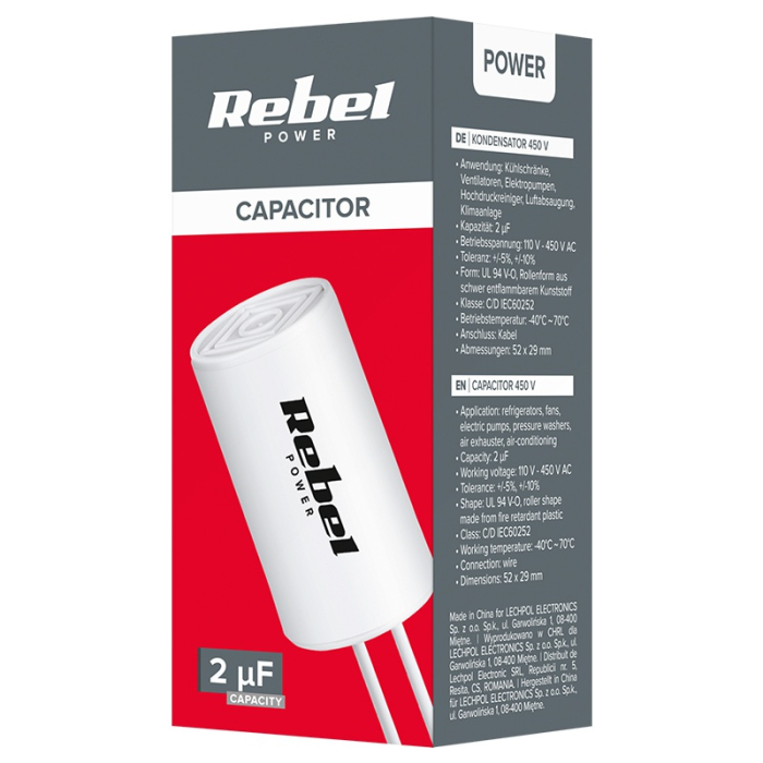 CONDENSATOR MOTOR 2UF 450V FIR [4]