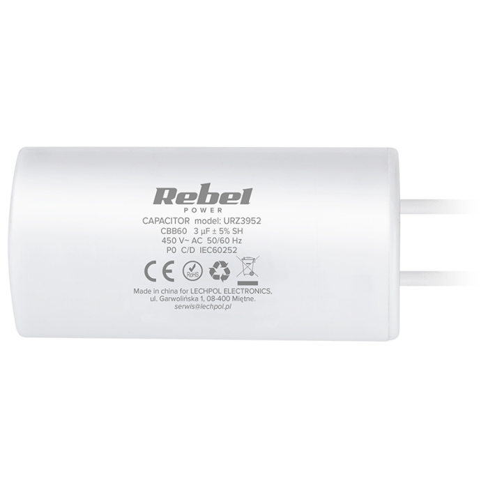 CONDENSATOR MOTOR 3UF 450V REBEL [3]
