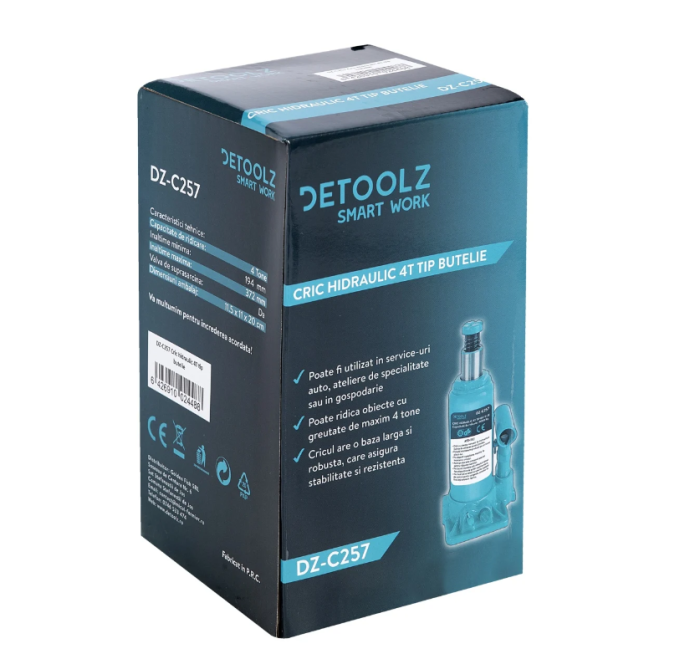 Cric hidraulic Detoolz, capacitate ridicare 4 tone, tip butelie [6]