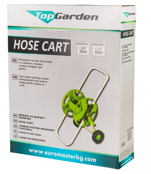 Derulator tambur pentru furtun cu cadru metalic și roți 45m TG 380966 [2]