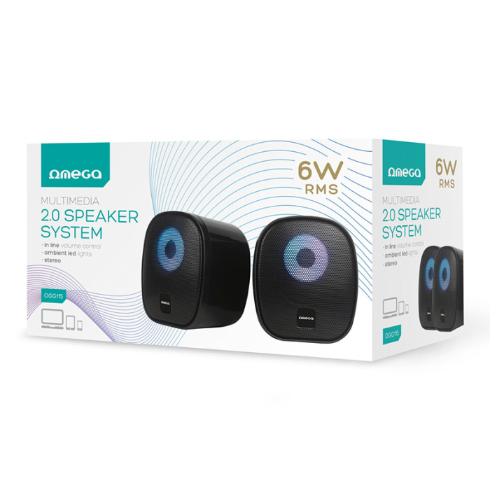 DIFUZOARE STEREO 2.0 6W RMS RGB USB 3.5MM [3]