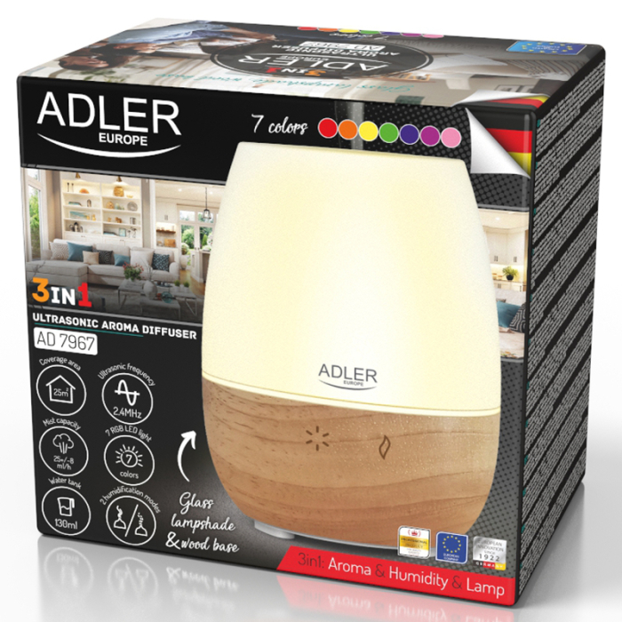 DIFUZOR AROME ULTRASONIC 3 IN 1 ADLER [13]