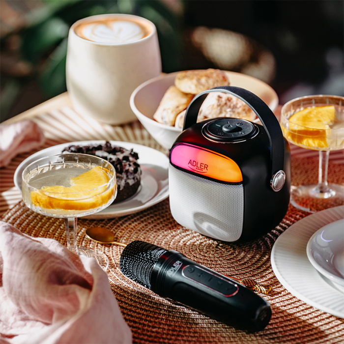 DIFUZOR KARAOKE CU MICROFON AD 1199 NEGRU ADLER [10]