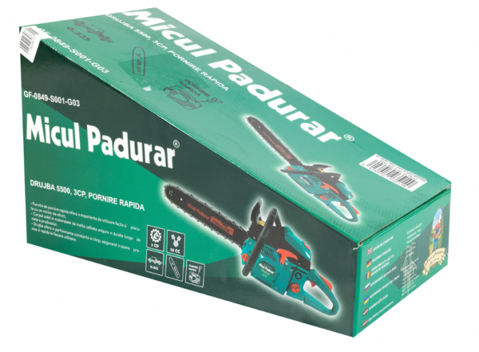 Drujba Micul Padurar 5500 55CC 3CP 1 lama16" si 1 lant, pornire rapida [4]
