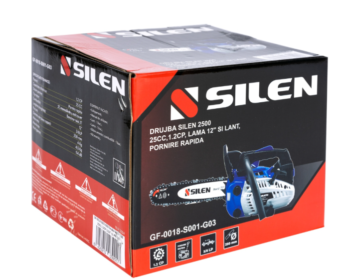 Drujba SILEN 2500, 25CC, 1.2CP, 1 lama 12", 1 lant, pornire rapida [6]