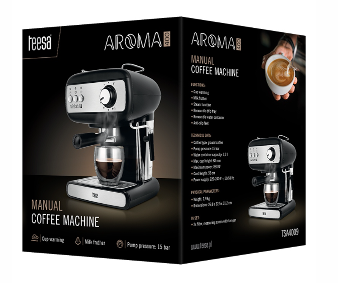 ESPRESSOR MANUAL 15 BAR 850W TEESA [4]