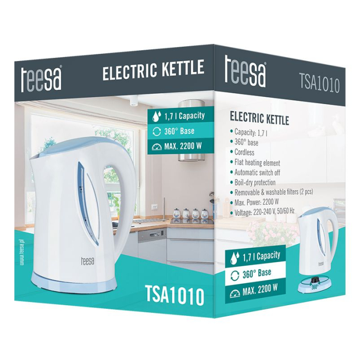 FIERBATOR ELECTRIC CORDLESS 1.7L ALB/ALBASTRU TEESA [5]