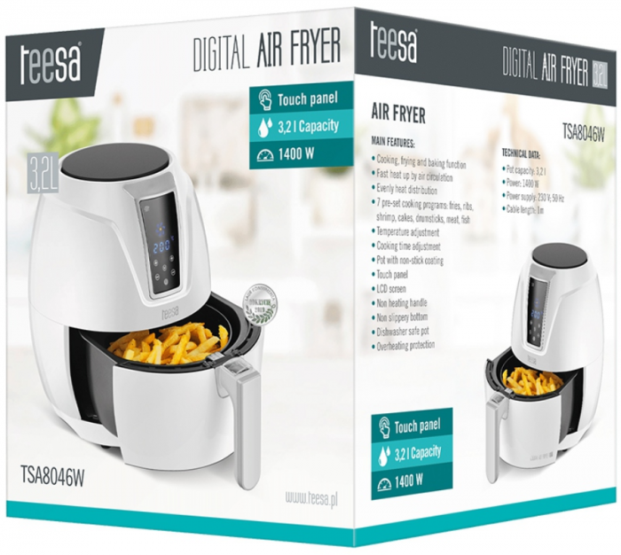 FRITEUZA 3.2L DIGITAL AIR FRYER TEESA TSA8046W [3]