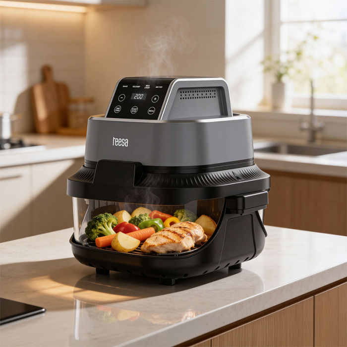 FRITEUZA GLASS AIRFRYER 4L+1.5L 1500W TEESA [15]