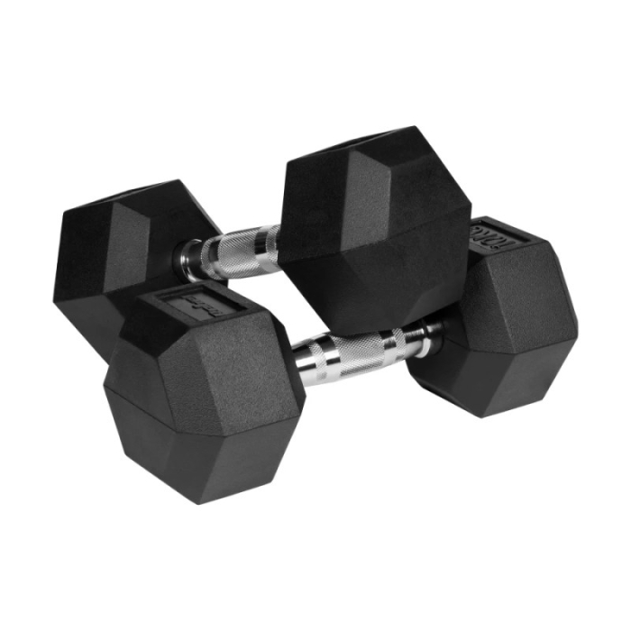 GANTERE DUMBBELL HEX FONTA CAUCIUCATA 2X10KG REBEL ACTI [4]