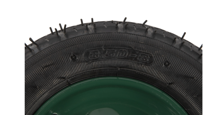Roata roaba Micul Fermier 3.50-8, diametru ax 14mm, janta verde [2]