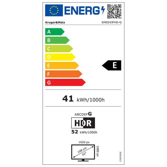 GOOGLE SMART TV 5.0 43 INCH 108CM H265 KRUGER [8]