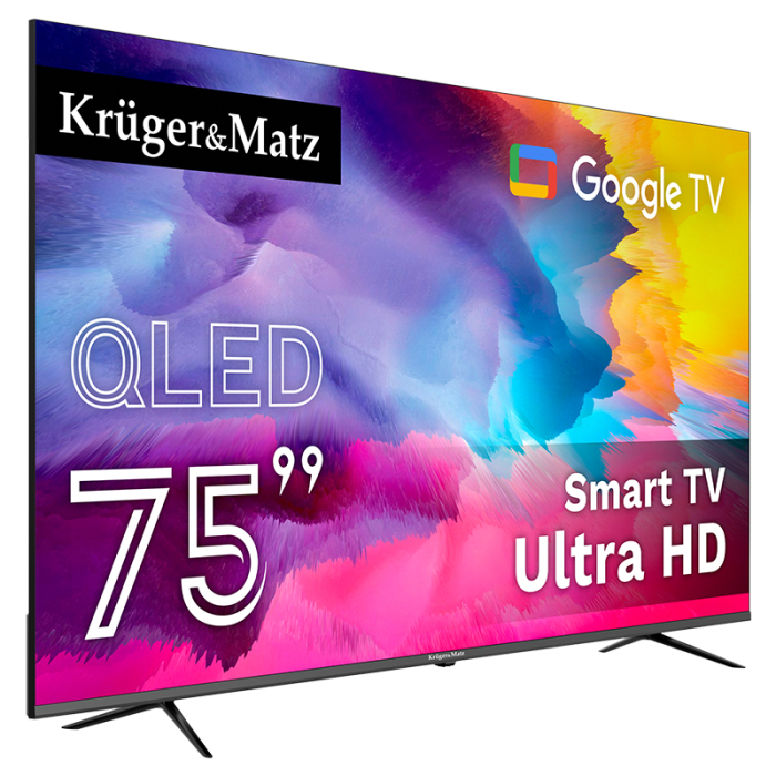 GOOGLE SMART TV QLED 75INCH 191CM H265 HEVC KRUGER&MATZ [9]