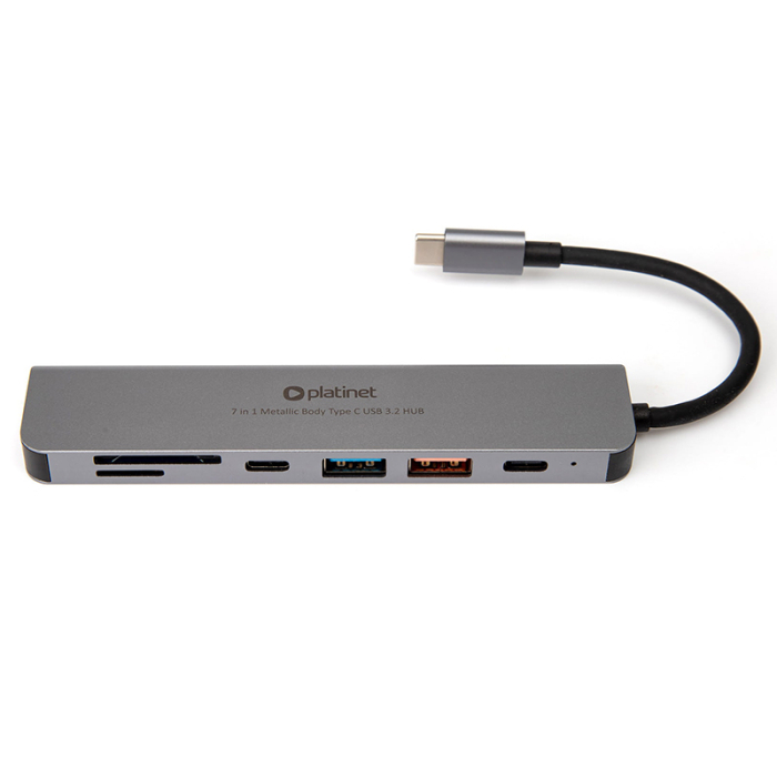 HUB 7 IN 1 USB-C PD 100W ALUMINIU PLATINET [5]