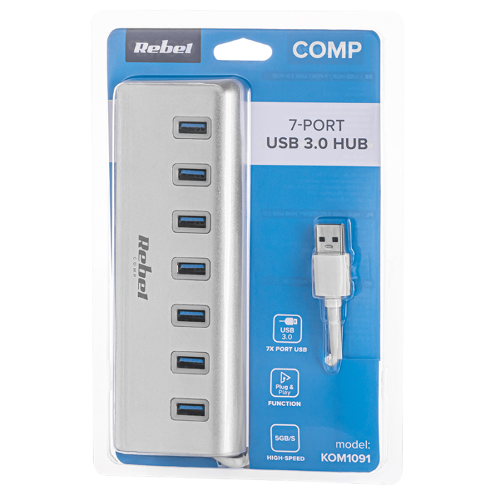 HUB USB 3.0 7 PORTURI REBEL [5]