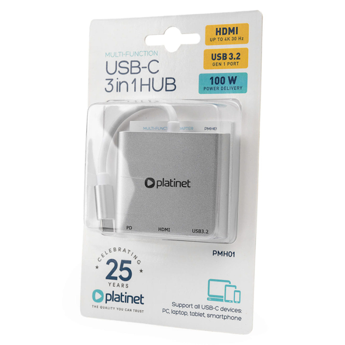HUB USB-C 3IN1 HDMI 4K USB-A 3.2 USB-C PD 100W [4]