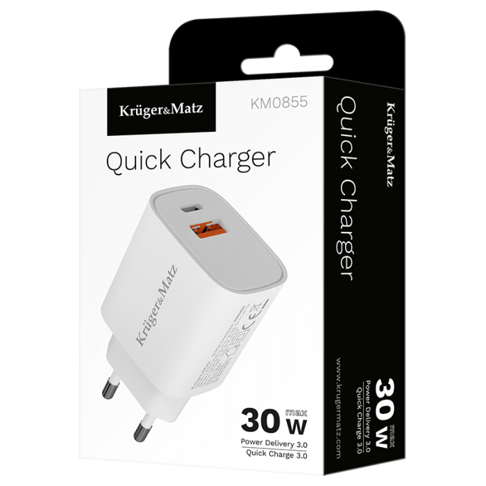 INCARCATOR RETEA GAN PD 3.0 QC 3.0 30W KRUGER&MATZ [7]