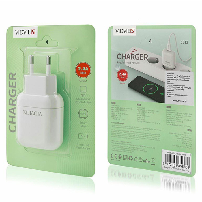 INCARCATOR RETEA USB 2400MA VIDVIE [6]