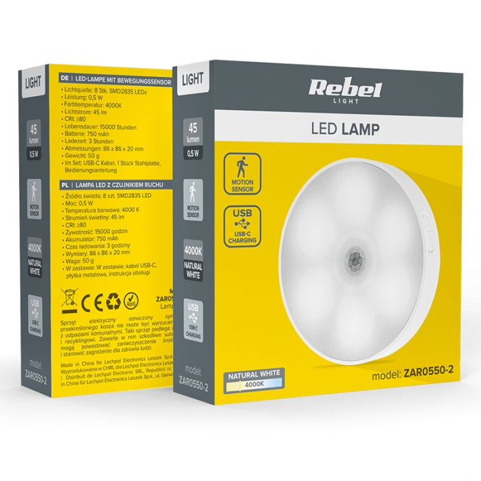 LAMPA LED MAGNET SENZOR MISCARE ACUMULATOR REBEL [7]