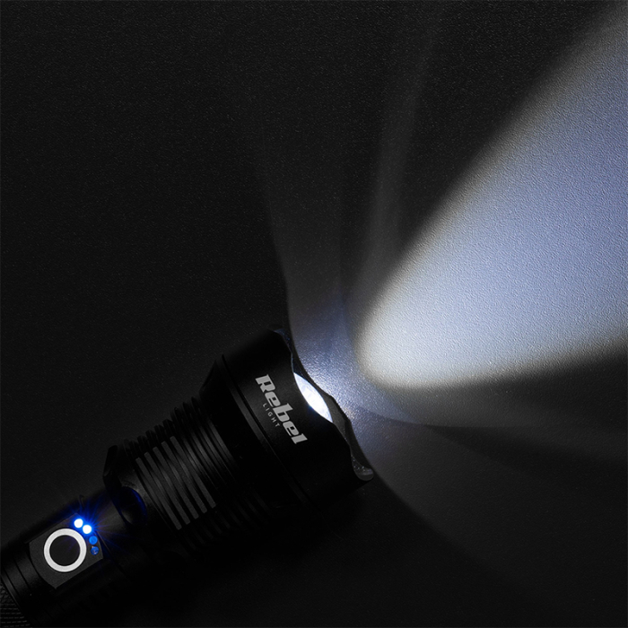 LANTERNA 20W CU 2 ACUMULATORI 26650 REBEL [10]