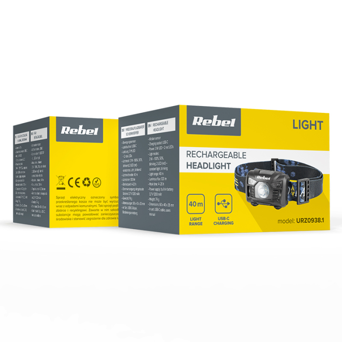LANTERNA FRONTALA LED 3W ACCU 120LM REBEL [5]