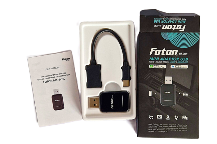Mini adaptor USB Foton M1-Sync Wireless Carplay / Android Auto [6]