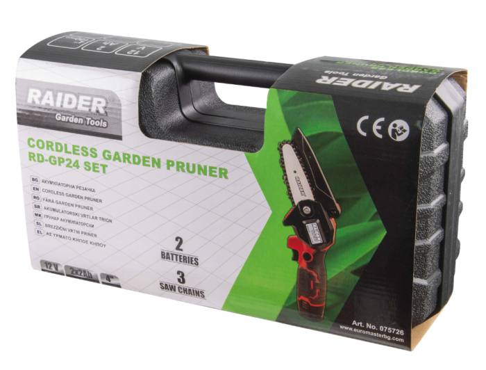 Mini-ferăstrău de grădină 12V 4” cu 2 baterii și 3 lanțuri cod 075726 [4]