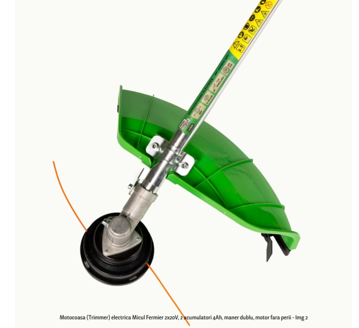 Motocoasa (Trimmer) electrica Micul Fermier 2x20V, 2 acumulatori 4Ah, maner dublu, motor fara perii [2]