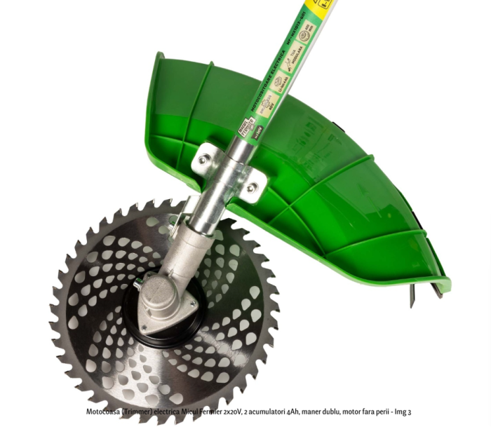 Motocoasa (Trimmer) electrica Micul Fermier 2x20V, 2 acumulatori 4Ah, maner dublu, motor fara perii [3]