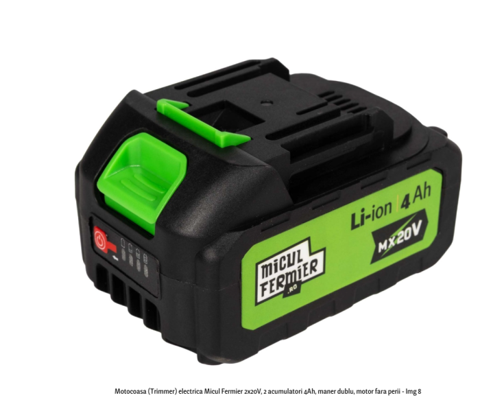 Motocoasa (Trimmer) electrica Micul Fermier 2x20V, 2 acumulatori 4Ah, maner dublu, motor fara perii [8]