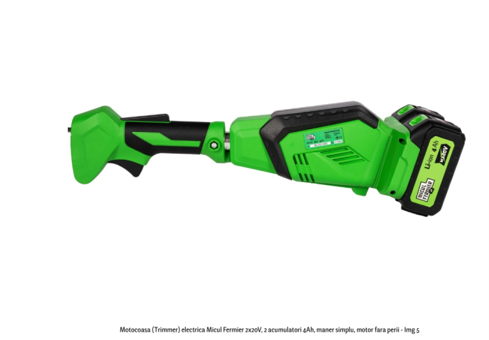 Motocoasa (Trimmer) electrica Micul Fermier 2x20V, 2 acumulatori 4Ah, maner simplu, motor fara perii [5]