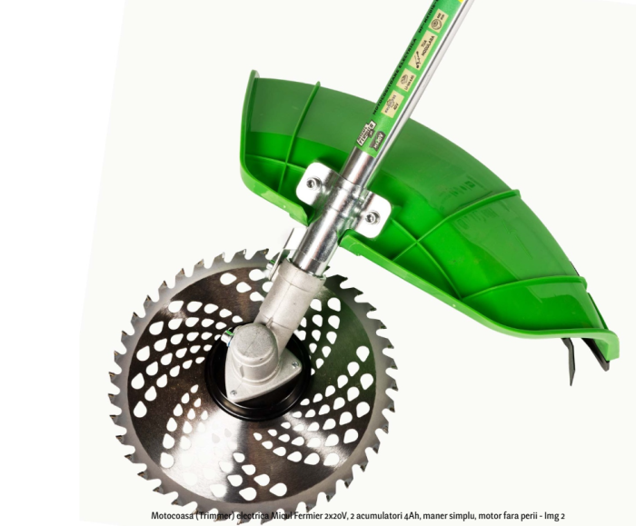 Motocoasa (Trimmer) electrica Micul Fermier 2x20V, 2 acumulatori 4Ah, maner simplu, motor fara perii [2]