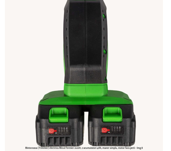 Motocoasa (Trimmer) electrica Micul Fermier 2x20V, 2 acumulatori 4Ah, maner simplu, motor fara perii [6]