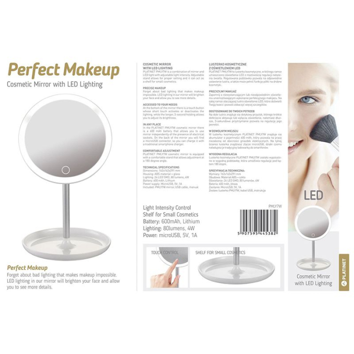 OGLINDA MAKE-UP CU LED 4W PLATINET [5]