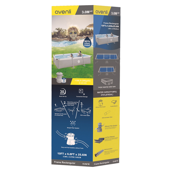 PISCINA CU CADRU 300X207X66 CM AVENLI [9]