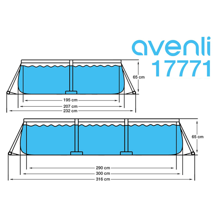 PISCINA CU CADRU 300X207X66 CM AVENLI [6]