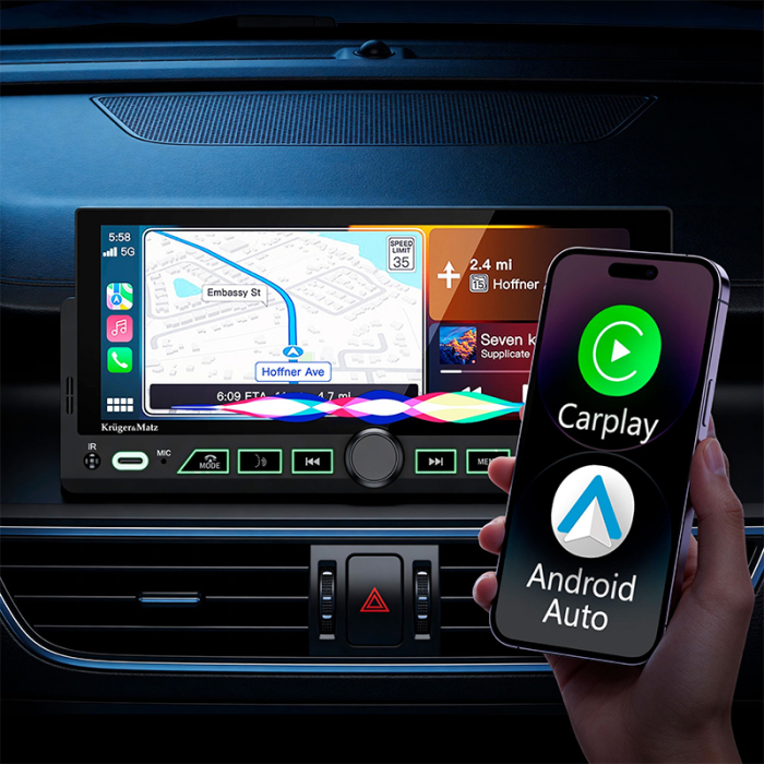 PLAYER AUTO 1 DIN 4X60W CARPLAY ANDROIDAUTO KRUGER&MATZ [15]