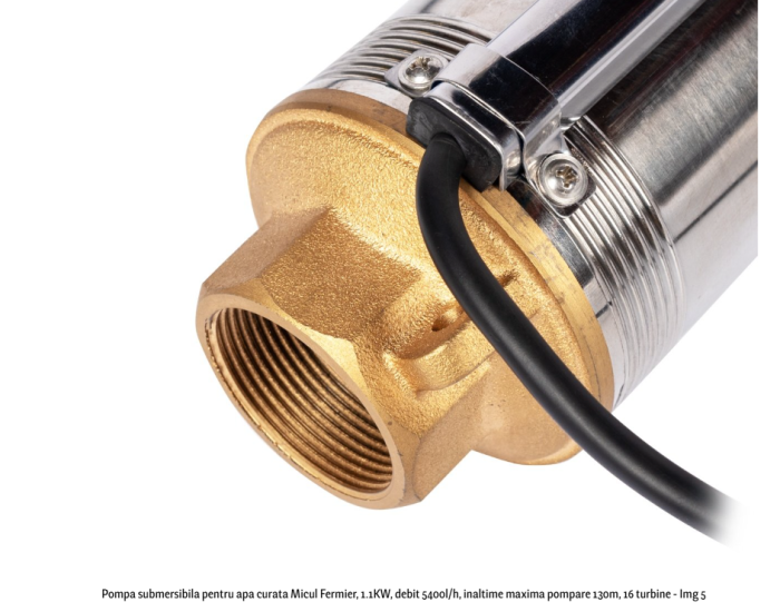 Pompa submersibila pentru apa curata Micul Fermier, 1.1KW, debit 5400l/h, inaltime maxima pompare 130m, 16 turbine [5]