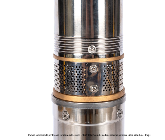 Pompa submersibila pentru apa curata Micul Fermier, 1.5KW, debit 5400l/h, inaltime maxima pompare 150m, 19 turbine [2]
