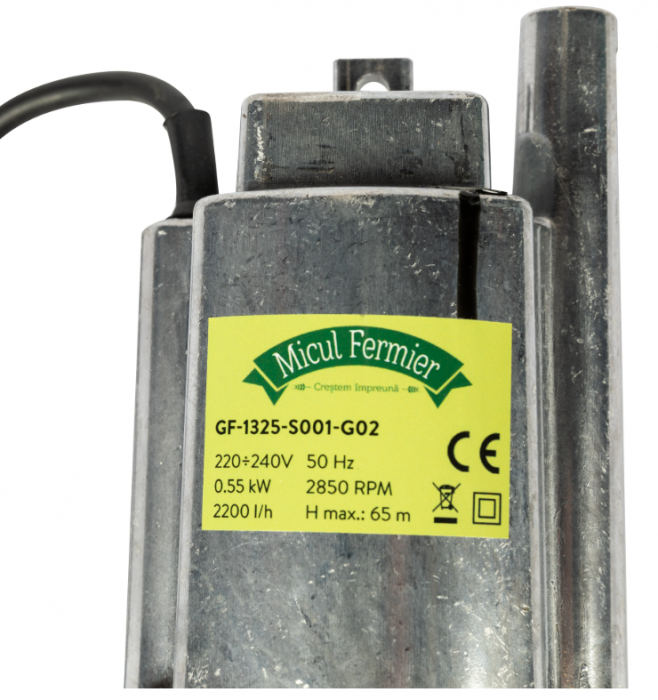 Pompa submersibila vibr 0,55kW 4/65m 2200l/h 1/2" FP  GF-1325-S001-G02 [4]