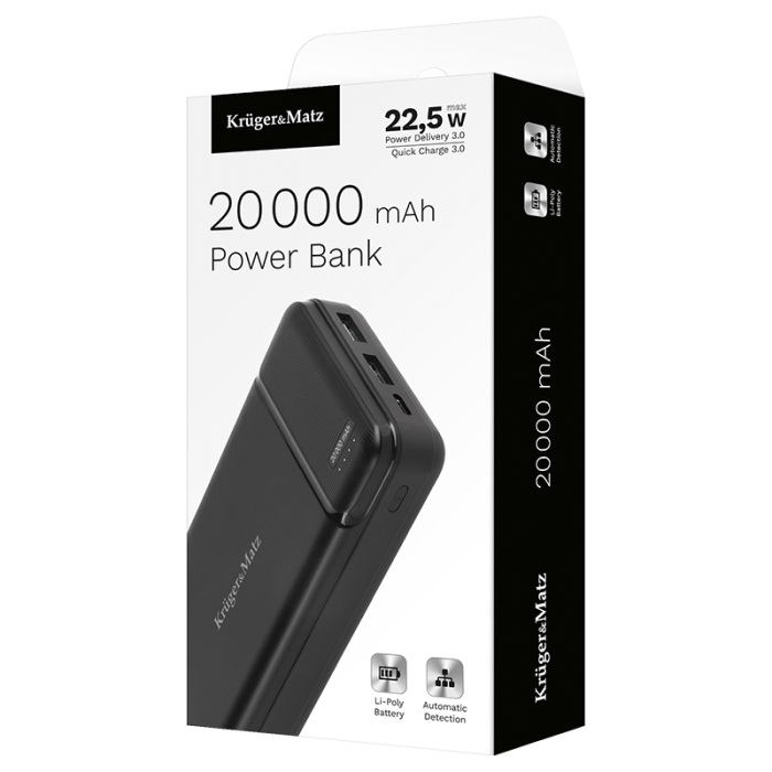 POWER BANK 20000MAH LI-POL QC 3.0 PD 3.0 KRUGER&MATZ [8]