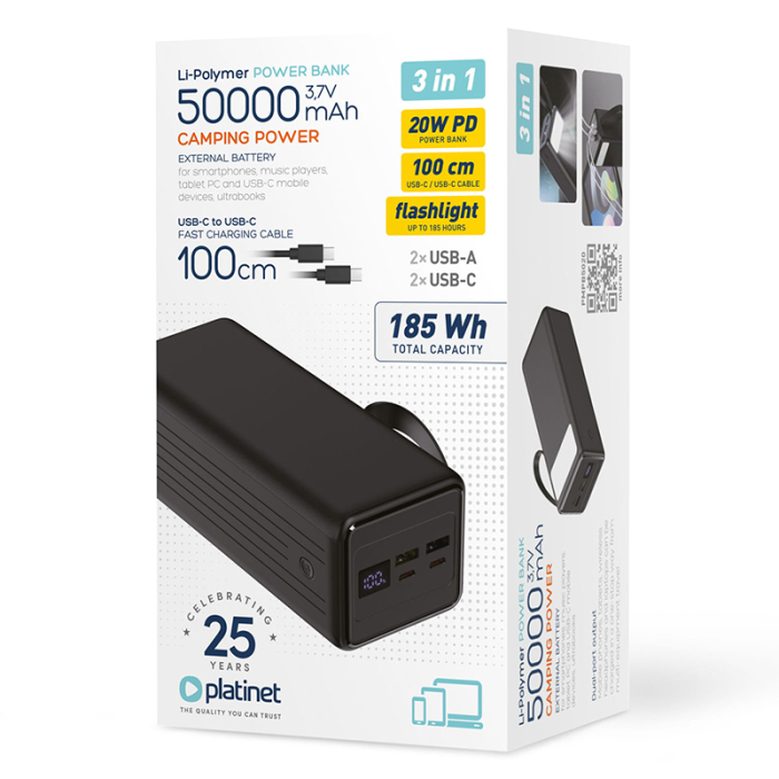 POWER BANK 50000MAH 20W PD PLATINET [5]