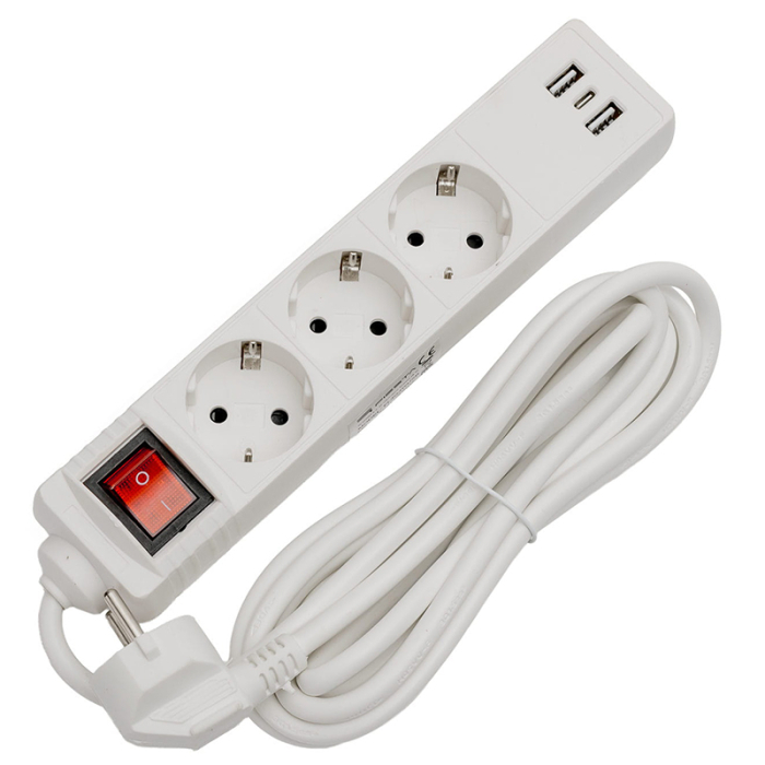 PRELUNGITOR 3 PRIZE CU INTRERUPATOR SI USB 1.5M [2]