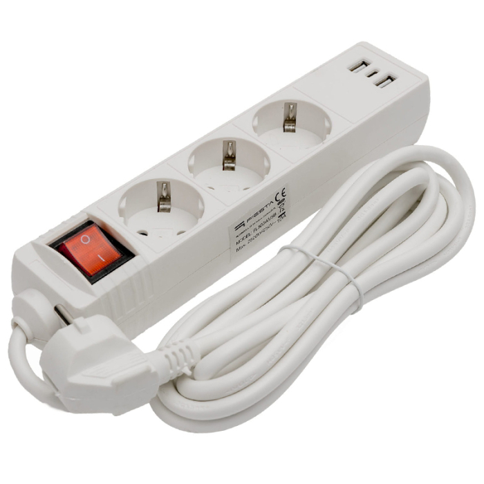 PRELUNGITOR 3 PRIZE CU INTRERUPATOR SI USB 1.5M [3]