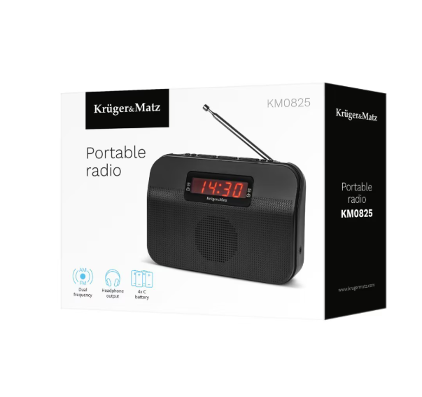 Radio analog portabil, Kruger&Matz, 5W, Negru [5]