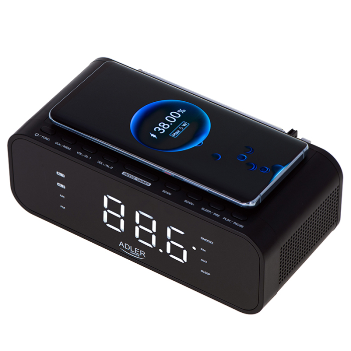 RADIO CU CEAS INCARCARE WIRELESS AD 1192 NEGRU ADLER [5]