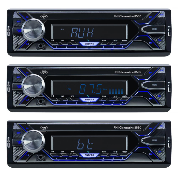 RADIO MP3 PLAYER AUTO PNI CLEMENTINE 8550BT, FATA DETASABILA, 4X45W, 12V, 1 DIN, CU SD, USB, AUX, RCA [5]