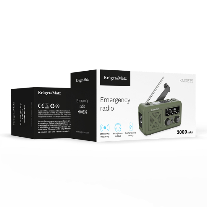 RADIO MULTIFUNCTIONAL SOLAR 2000MAH KRUGER&MA [12]